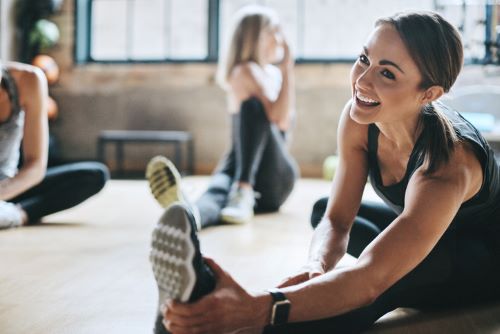 Woman motivated to work out in the gym